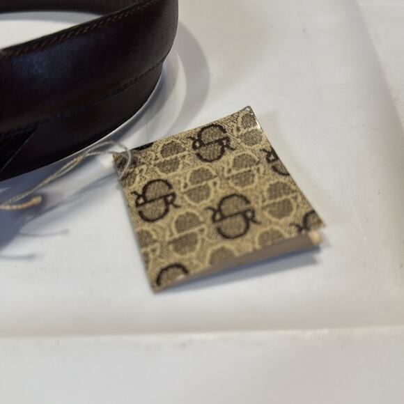 NWT Vintage Stefano Ricci Brown Colored Belt With Gold Colored Buckle - Picture 4 of 6